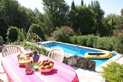fruit, table, pool