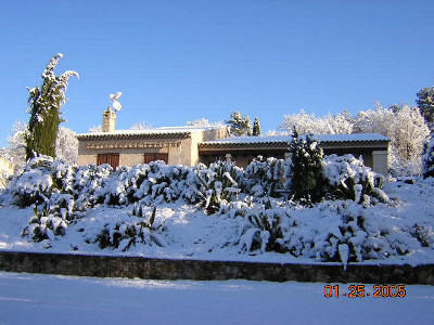 villa in the snow